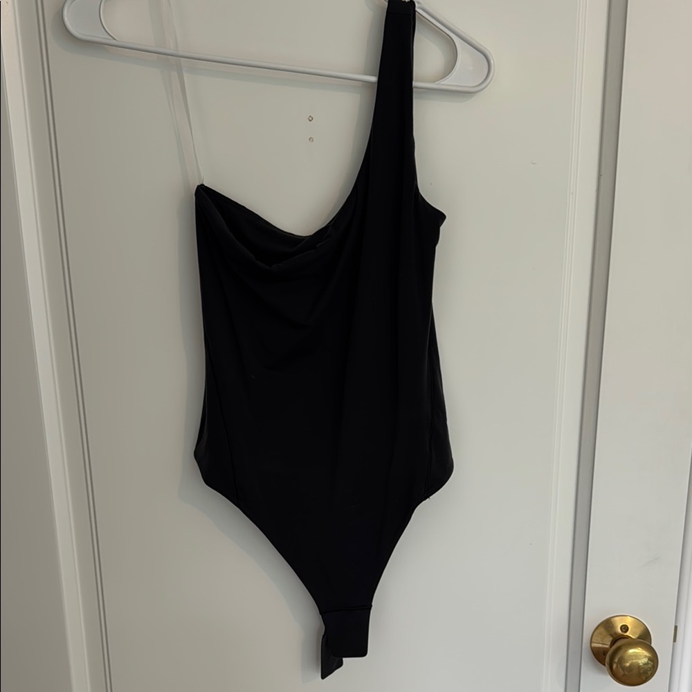 Lululemon Athletica one shoulder Black Bodysuit One Piece